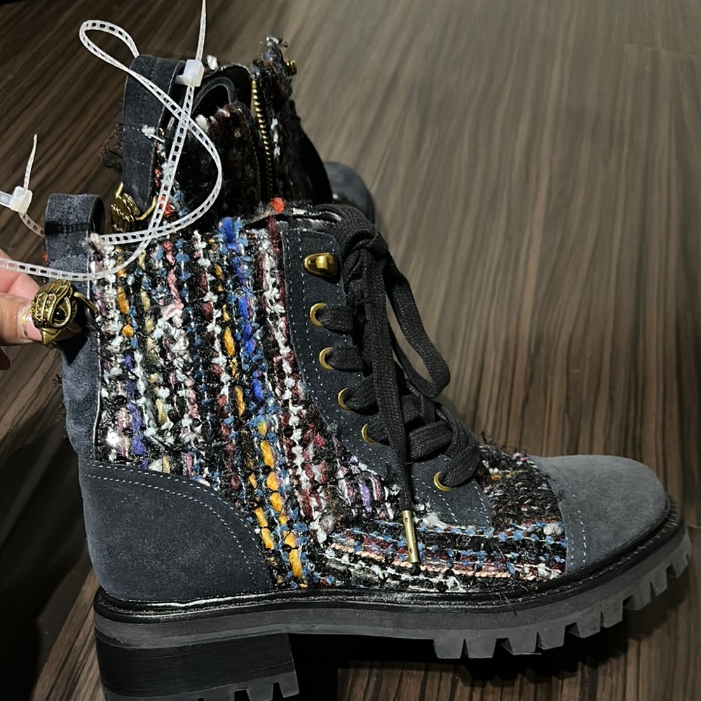 Kurt Geiger Multicolor Tweed Lace-Up Shoes